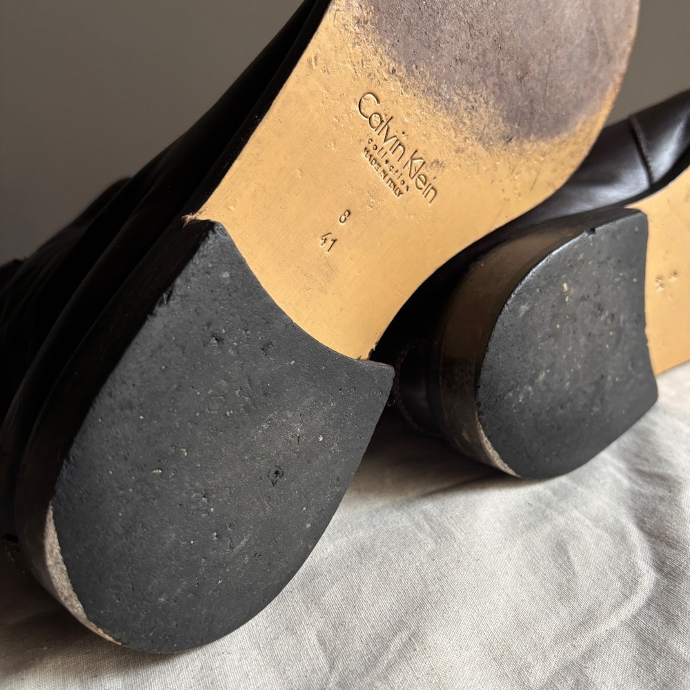 Leather Zip Ankle Boots Calvin Klein Collection Italy Men’s 8/Women’s 10 (EU 41) - Picture 8 of 8